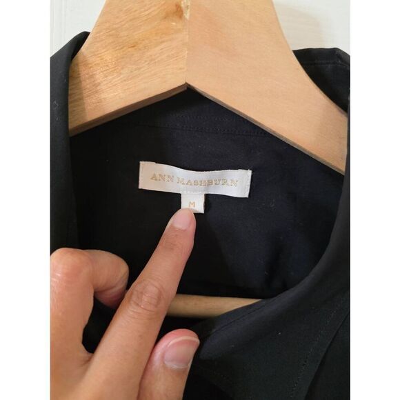 Ann mashburn black button down shirt M - Picture 5 of 7